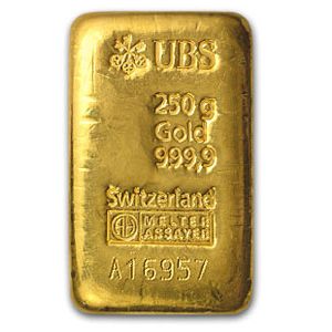 250 gram gold bullion bar